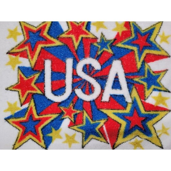 Vintage Golden Crown Franco USA United States Stars Hand Towel Cotton 24x15 - Picture 3 of 6